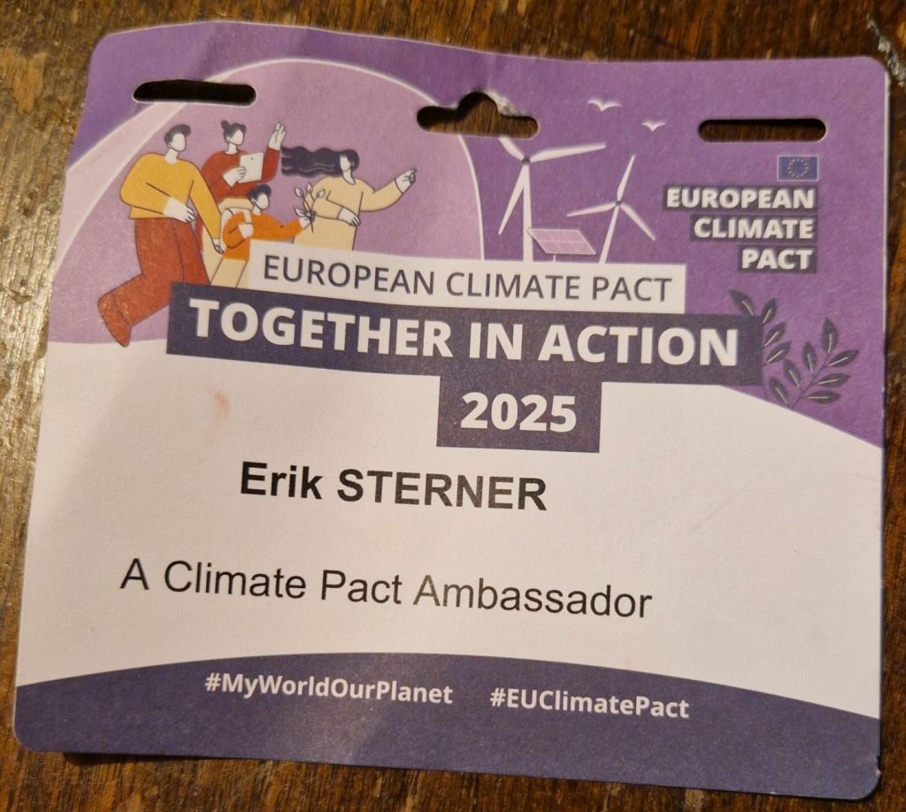 Klimatkoll Erik Sterner i Bryssel EU Climate Pact Ambassadör