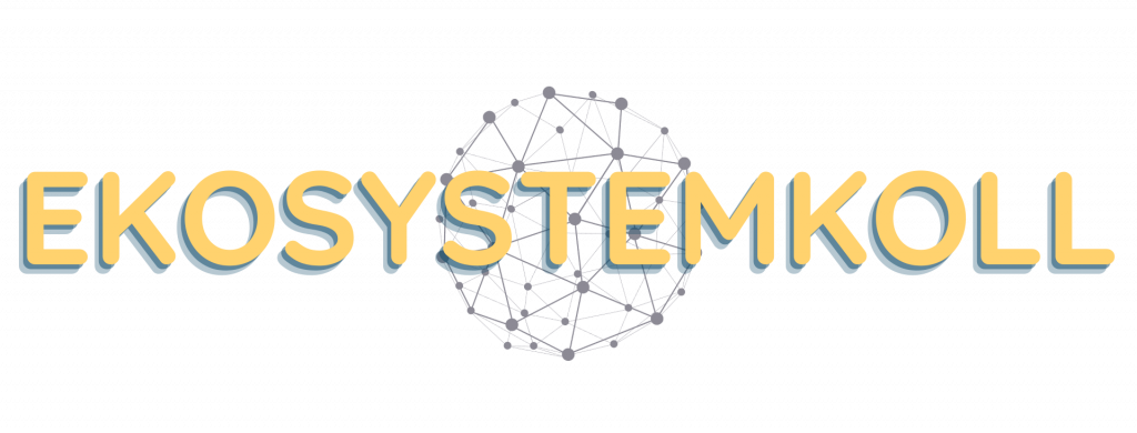 Ekosystemkoll logotyp, ett kortspel om samspelet mellan arter i naturen och näringskedjor.