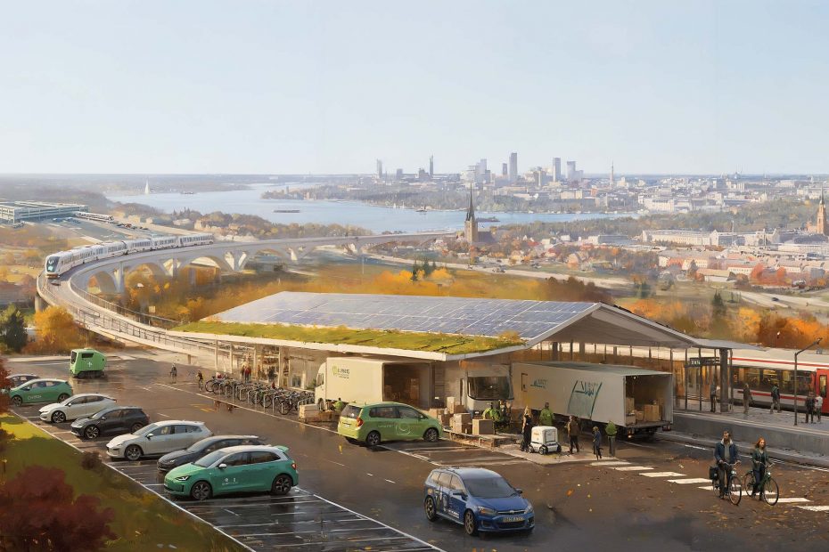 Pendelparkering utanför staden